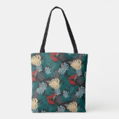 Donkere tropisch tote bag (Achterkant)