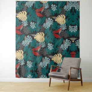 Donkere tropisch wandkleed