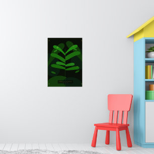 Donkere Tropische Botanische Poster Krachtige Gr