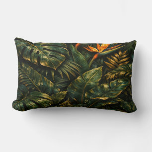 Donkere Tropische Monstera Goud Botanische Lendeku Kussen