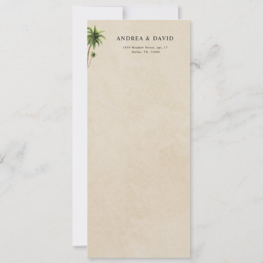 Donkere tropische palmboom QR-code RSVP-huwelijk Kaart (Achterkant)