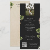 Donkere tropische palmboom QR-code RSVP-huwelijk Kaart (Voorkant / Achterkant)