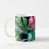 Donkere tropische palmen verliezen Hibiscus Floral Koffiemok (Links)