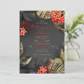 Donkere Tropische Trouwthema Kaart (Staand voorkant)