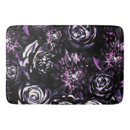 Donkere Tuin Betoverende Paarse Glam Bloemen Badmat
