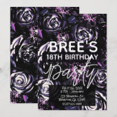 Donkere tuin die paarse bloemen speelt kaart (Voorkant / Achterkant)