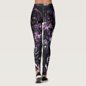 Donkere tuin die Paarse goudbloemen slaat Leggings (Achterkant)
