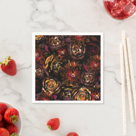 Donkere Tuin Herfst Gloed Bloemen Herfst Bruiloft Servet