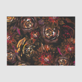 Donkere Tuin Herfst Gloed Bloemen Herfst Bruiloft Tissuepapier