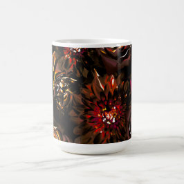 Donkere Tuin Herfst Gloed Bloemen Val Koffiemok