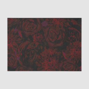 Donkere Tuin Rode Romantische Bloemen Gotische Bru Tissuepapier