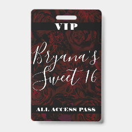 Donkere Tuin Rode Romantische Bloemen Zoete 16 VIP Badge