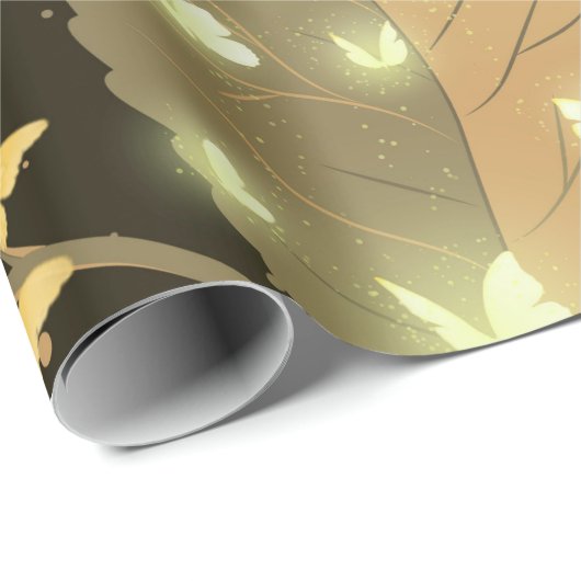 Donkere tuinbloemen en lichte vlinders cadeaupapier (Rol Hoek)