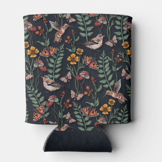 Donkere tuinvogels en vlinders blikjeskoeler (Achterkant)