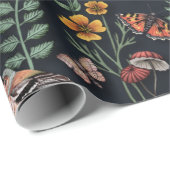 Donkere tuinvogels en vlinders cadeaupapier (Rol Hoek)