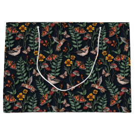 Donkere tuinvogels en vlinders groot cadeauzakje