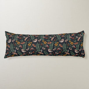 Donkere tuinvogels en vlinders lichaamskussen