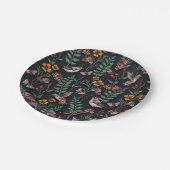 Donkere tuinvogels en vlinders papieren bordje (Gekanteld)