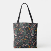 Donkere tuinvogels en vlinders tote bag (Achterkant)