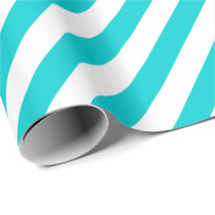 Donkere Turkooise Diagonale Streep Cadeaupapier