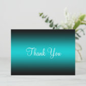 Donkere Turquoise Black Edge-gradiënt Bedankkaart (Staand voorkant)