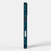 Donkere turquoise bloemendamaskpatroon Case-Mate iPhone case (Achterkant / Rechts)