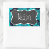 Donkere Turquoise Camo; alkboard er uitzien Rechthoekige Sticker (Tas)