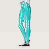 Donkere Turquoise en Witte Stippen Leggings (Links)