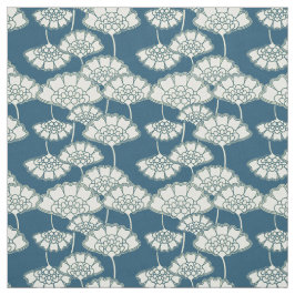 Donkere turquoise floral Japans patroon Stof