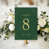 Donkere Turquoise Gold Line Seating Table Card Kaart