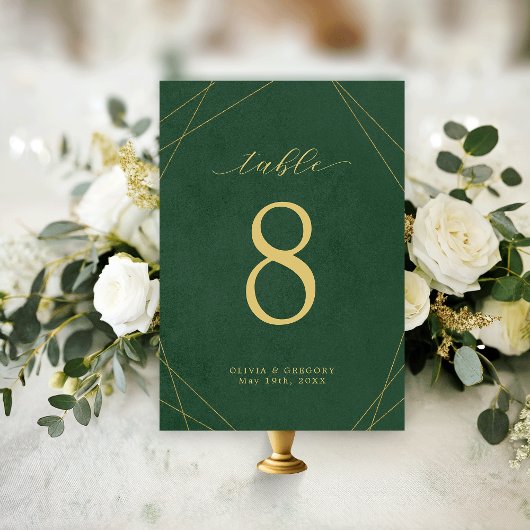 Donkere Turquoise Gold Line Seating Table Card Kaart