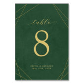 Donkere Turquoise Gold Line Seating Table Card Kaart (Achterkant)