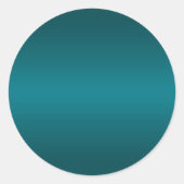 Donkere turquoise gradiënt blanco ronde sticker (Voorkant)