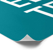 Donkere Turquoise houd Calm en geef Tekst uit Poster (Hoek)