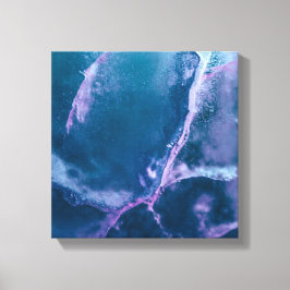 Donkere Turquoise Ijs Abstracte Kunst Canvas Afdruk