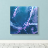 Donkere Turquoise Ijs Abstracte Kunst Canvas Afdruk (Insitu (Houten vloer))