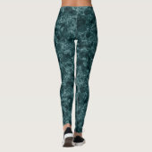 Donkere turquoise, marmer leggings (Achterkant)