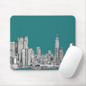 Donkere turquoise NYC Muismat (Met muis)