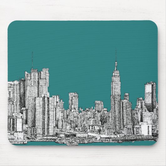 Donkere turquoise NYC Muismat (Voorkant)