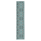 Donkere turquoise paisley korte tafelloper (Voorkant)