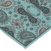 Donkere turquoise paisley korte tafelloper (Hoek)