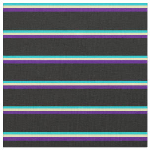 Donkere Turquoise, Tan, Indigokleurige en zwarte l Stof