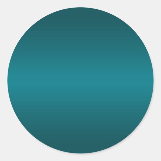 Donkere Turquoise Verlopende Blanco Ronde Sticker (Voorkant)