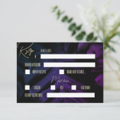 Donkere uitnodiging tot tropisch huwelijk, Paarse  (Staand voorkant)