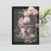 Donkere  uitnodiging voor het huwelijk van Floral (Staand voorkant)