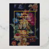 Donkere uitnodiging voor het huwelijk van Floral (Voorkant)
