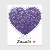 Donkere ultra violet paars glitter sparren hart sticker (Vel)