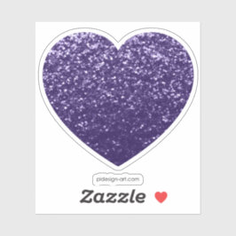 Donkere ultra violet paars glitter sparren hart sticker