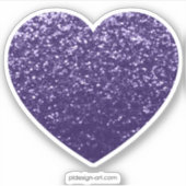 Donkere ultra violet paars glitter sparren hart sticker (Voorkant)