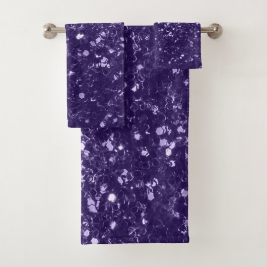 Donkere ultra violet paarse glitter sparken bad handdoek (Insitu)